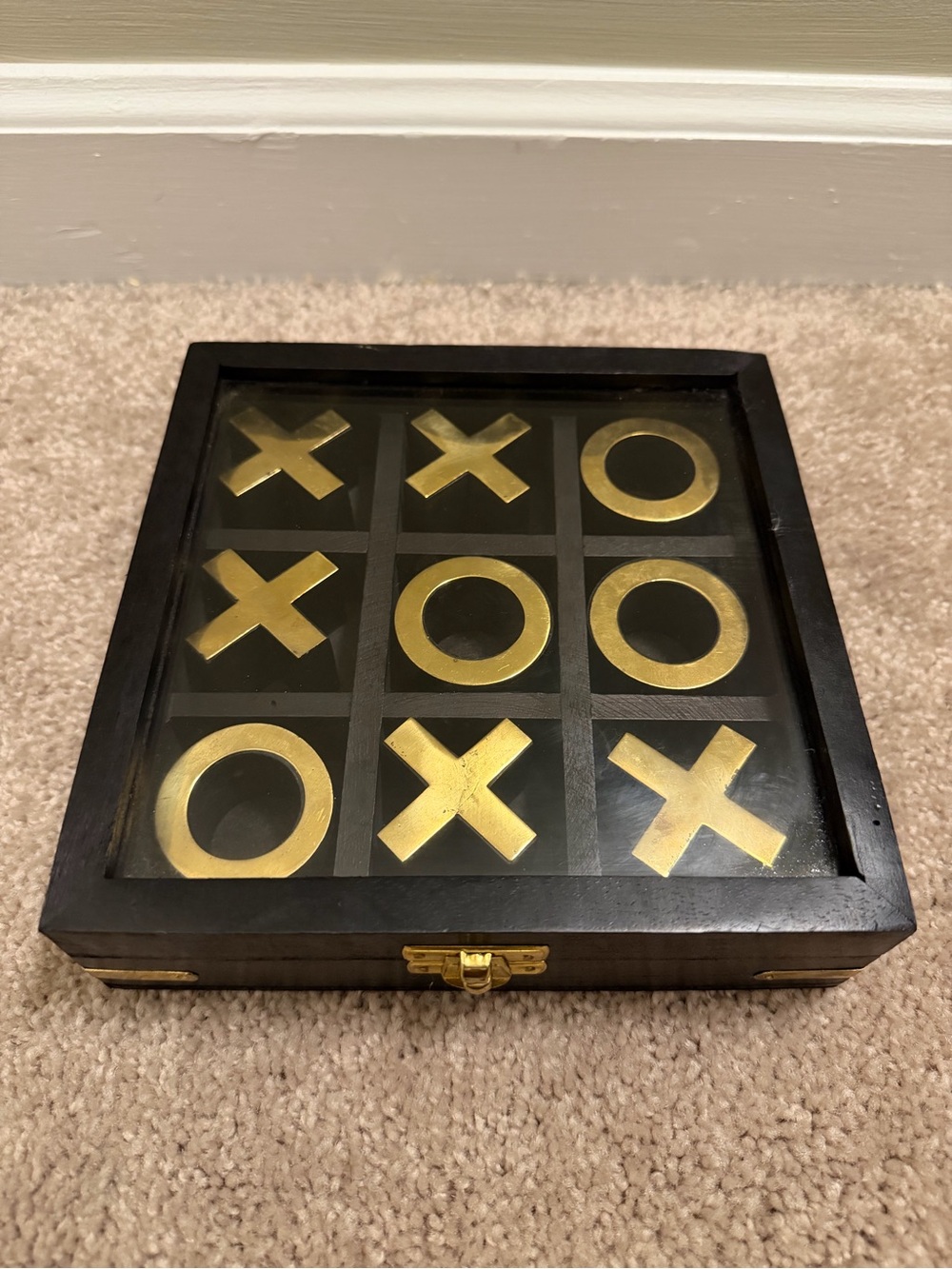 Black and Gold Tic-Tac-Toe Decorative Game Set